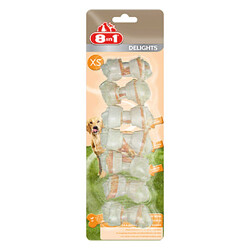 8in1 Delights Bones Düğümlü Tavuklu Ağız Bakım Kemik Köpek Ödülü XS 84 Gr - 8in1