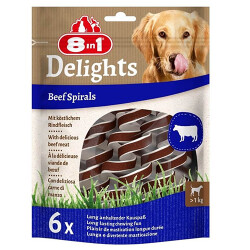 8in1 Delights Beef Spirals Biftekli Burgu Köpek Ödülü 6'lı - 8in1