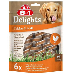 8in1 Smart Delights Chicken Spirals Tavuklu Burgu Köpek Ödülü 6'lı - 8in1