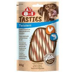 8in1 Tasties Twisters Tavuklu ve Balıklı Burgu Köpek Ödülü 85 Gr - 8in1