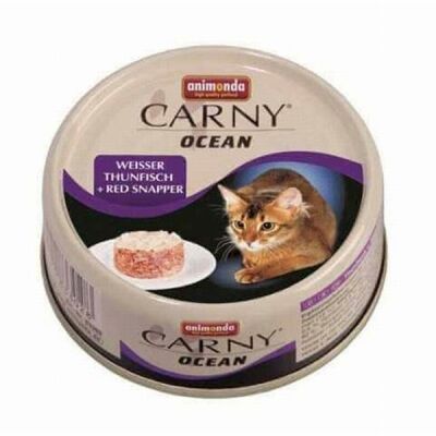 Animonda Carny Ocean Ton Balıklı ve Kırlangıç Balıklı Yetişkin Kedi Konservesi 6 Adet 80 Gr - 1