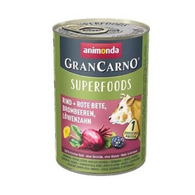 Animonda GranCarno Superfoods Sığır Etli Pancar ve Böğürtlenli Yetişkin Köpek Konservesi 400 Gr - 1