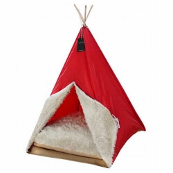 Bedspet Büyük Kedi ve Küçük Irk Köpek Çadırı Kırmızı 60x60x80 Cm - Bedspet