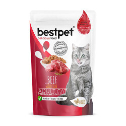 BestPet Pouch Sığır Etli Jelly Tahılsız Yetişkin Kedi Konservesi 85 Gr - Bestpet