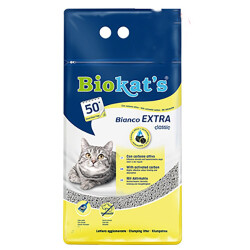 Biokats Bianco Extra Bentonit Topaklanan Kedi Kumu 2x10 Lt - Biokats