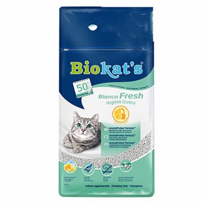 Biokats Bianco Fresh Bentonit Topaklanan Kedi Kumu 10 Lt - 1