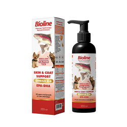 Bioline Deri ve Tüy Bakımı Destekleyici Kedi ve Köpek Somon Yağı 250 Ml - Bioline