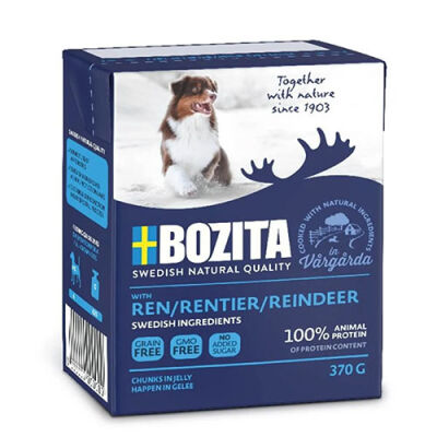 Bozita Chunks Jelly Natural Soslu Parça Ren Geyikli Tahılsız Yetişkin Köpek Konservesi 370 Gr - 1