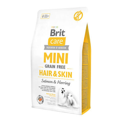 Brit Care Mini Hair Skin Somonlu ve Ringa Balıklı Küçük Irk Tahılsız Yetişkin Köpek Maması 2 Kg B70782 - 1