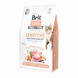 Brit Care Sensitive Hypoallergenic Hindili ve Somonlu Tahılsız Yetişkin Kedi Maması 2 Kg B71282 - Brit Care