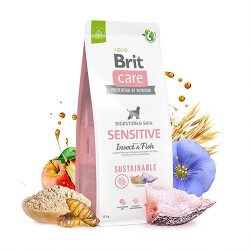 Brit Sustainable Sensitive Balık ve Böcek Proteinli Yetişkin Köpek Maması 12 Kg - Brit Care