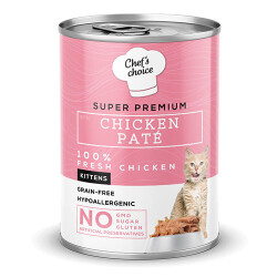 Chefs Choice Pate Chicken Kitten Tavuklu Tahılsız Yavru Kedi Konservesi 400 Gr - Chefs Choice