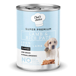 Chefs Choice Pate Lamb Puppy Kuzulu Düşük Tahıllı Yavru Köpek Konservesi 12 Adet 400 Gr - Chefs Choice