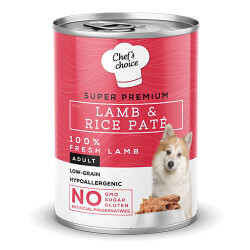 Chefs Choice Pate Lamb Rice Kuzulu Pirinçli Yetişkin Köpek Konservesi 12 Adet 400 Gr - Chefs Choice