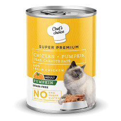 Chefs Choice Pumpkin Pate Chicken Tavuklu Balkabaklı Tahılsız Ezme Yetişkin Kedi Konservesi 12 Adet 400 Gr - Chefs Choice