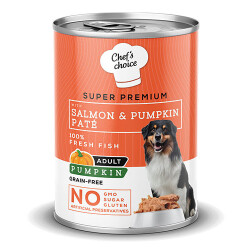 Chefs Choice Pumpkin Pate Somonlu Balkabaklı Tahılsız Yetişkin Köpek Konservesi 12 Adet 400 Gr - Chefs Choice