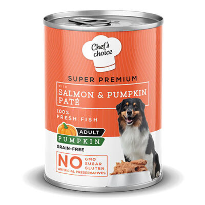 Chefs Choice Pumpkin Pate Somonlu Balkabaklı Tahılsız Yetişkin Köpek Konservesi 12 Adet 400 Gr - 1