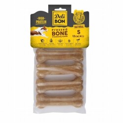 Delibon Natürel Deri Pres Kemik Köpek Ödülü 4'lü 12 Cm Small - Delibon