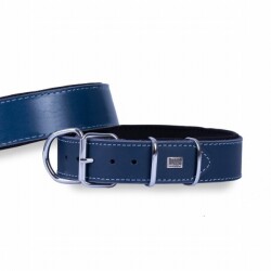 Doggie Çift Kat Deri Köpek Boyun Tasması Royalblue 4x47-55 Cm - Doggie