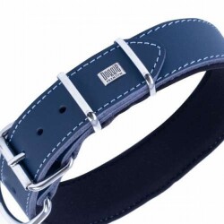 Doggie Çift Kat Deri Köpek Boyun Tasması Royalblue 4x47-55 Cm - 2