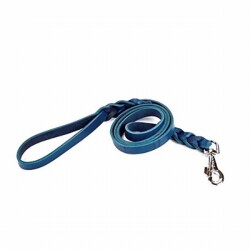 Doggie Klasik Deri Eğitim Köpek Gezdirme Tasması Royalblue 1,3x160 Cm - Doggie