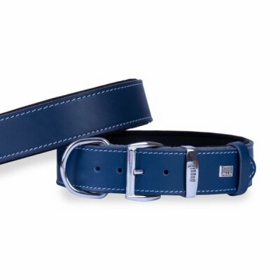 Doggie Konfor Deri Köpek Boyun Tasması Royalblue 4x47 55 Cm - 1