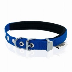 Doggie Konfor Dokuma Köpek Boyun Tasması Royalblue 1,5x20 25 Cm - Doggie