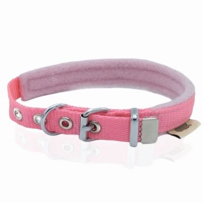 Doggie Polar Pedli Sade Dokuma Köpek Boyun Tasması Pembe 1,5x20-25 Cm - 3