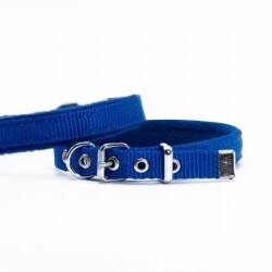 Doggie Polar Pedli Sade Dokuma Köpek Boyun Tasması Royalblue 1,5x20-25 Cm - Doggie