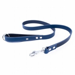 Doggie Yumuşak Deri Firstclass Köpek Gezdirme Tasması Royalblue 2x140 Cm - 2