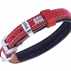 Doggie Yumuşak Firstclass Deri Köpek Boyun Tasması Kırmızı 1,5x20-25 Cm - Doggie