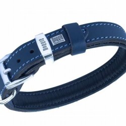 Doggie Yumuşak Firstclass Deri Köpek Boyun Tasması Royalblue 1,5x25-30 Cm - Doggie