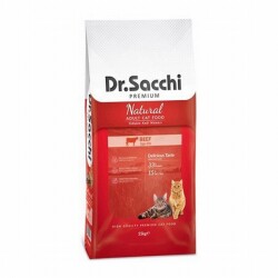 Dr. Sacchi Premium Natürel Beef Sığır Etli Yetişkin Kedi Maması 15 Kg - Dr.Sacchi