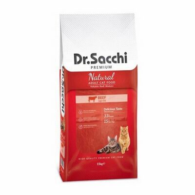 Dr. Sacchi Premium Natürel Beef Sığır Etli Yetişkin Kedi Maması 15 Kg - 1