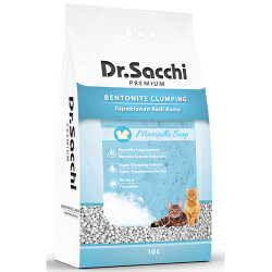 Dr.Sacchi Marsilya Sabunu Kokulu Bentonit İnce Taneli Topaklanan Kedi Kumu 2x10 Lt - Dr.Sacchi