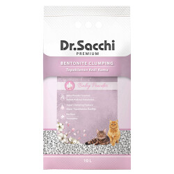 Dr.Sacchi Premium Bebek Pudrası Kokulu Bentonit İnce Taneli Topaklanan Kedi Kumu 10 Lt - 2