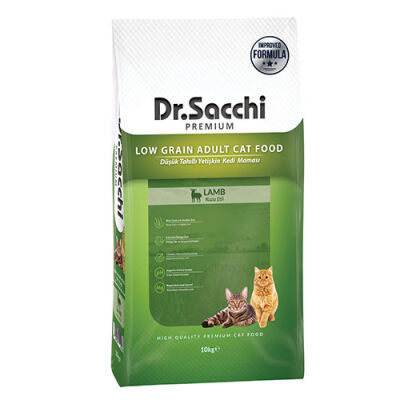 Dr.Sacchi Premium Kuzu Etli Düşük Tahıllı Yetişkin Kedi Maması 10 Kg - 1