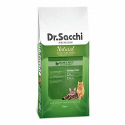 Dr.Sacchi Premium Natürel Lamb & Rice Kuzulu ve Pirinçli Yetişkin Kedi Maması 15 Kg - Dr.Sacchi