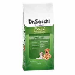 Dr.Sacchi Premium Natürel Lamb & Rice Kuzulu ve Pirinçli Yetişkin Köpek Maması 15 Kg - Dr.Sacchi