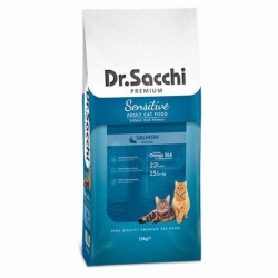 Dr.Sacchi Premium Sensitive Somonlu Yetişkin Kedi Maması 15 Kg - Dr.Sacchi