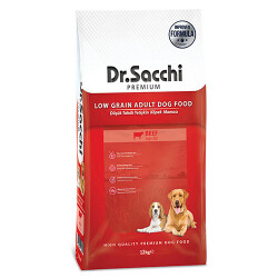 Dr.Sacchi Premium Sığır Etli Düşük Tahıllı Yetişkin Köpek Maması 12 Kg - Dr.Sacchi