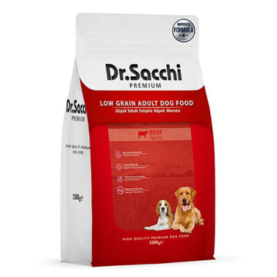 Dr.Sacchi Premium Sığır Etli Düşük Tahıllı Yetişkin Köpek Maması 1,5 Kg - 1