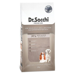 Dr.Sacchi Premium Sığır Etli ve Kuzu Etli Düşük Tahıllı Mini Irk Yetişkin Köpek Maması 12 Kg - Dr.Sacchi