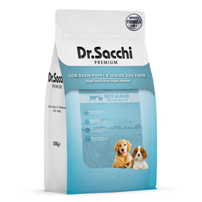 Dr.Sacchi Premium Sığır Etli ve Kuzu Etli Düşük Tahıllı Yavru Köpek Maması 1,5 Kg - 1