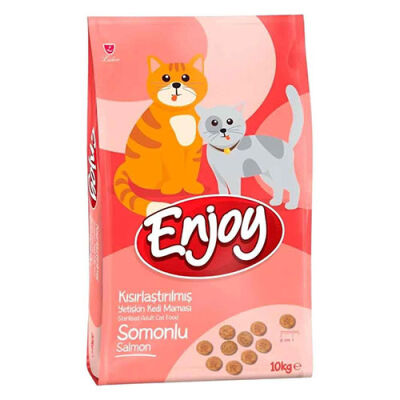 Enjoy Somonlu Kısırlaştırılmış Kedi Maması 10 Kg - 1