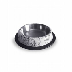 EuroDog 16 Oz Desenli Oval Çelik Köpek Mama Su Kabı 20,5 Cm - EuroDog