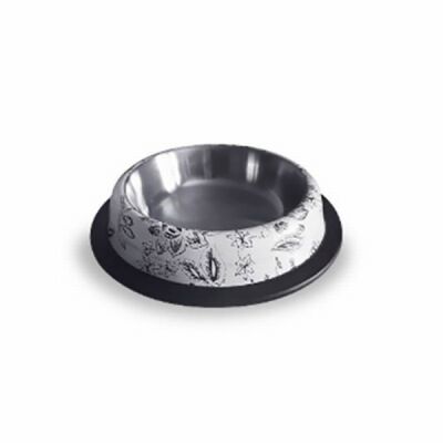 EuroDog 16 Oz Desenli Oval Çelik Köpek Mama Su Kabı 20,5 Cm - 1