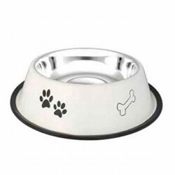 EuroDog Pati Kemik Desenli Metal Köpek Mama Su Kabı 16 Oz 15,5 Cm - EuroDog