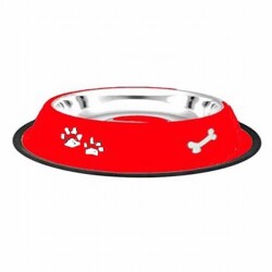 EuroDog Pati Kemik Desenli Metal Köpek Mama Su Kabı 24 Oz 17 Cm - 2