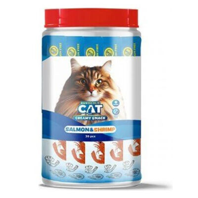 EuroGold Cat Sıvı Kedi Ödülü Somonlu ve Karidesli 30x15 Gr - 1